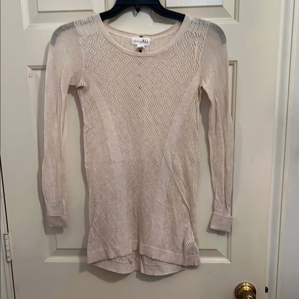Cream Long Sleeve Knit Sweater